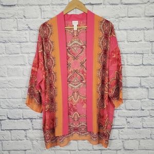 Chico's pink and orange kimono